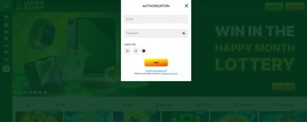 Lucky Barry login